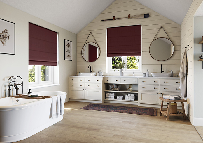 Shima Faux Silk, Claret - Roman Blind - Image 6